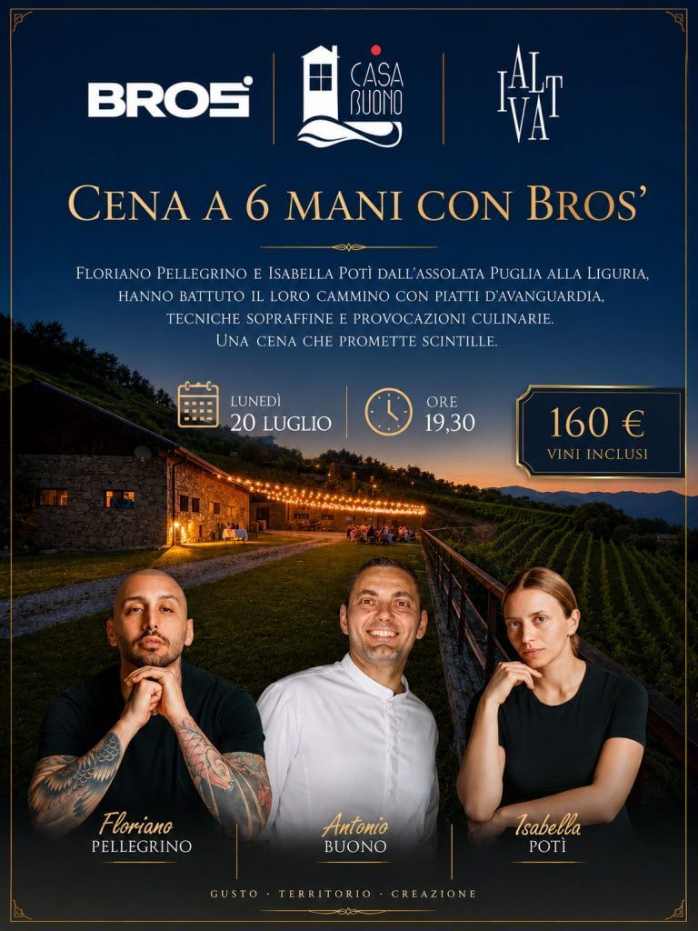 Evento Cena a 6 Mani con Bros ristorante casa buono