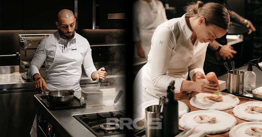 Gli chef Floriano Pellegrino e Isabella Potì nel loro ristorante di alta cucina in Valle d'Itria